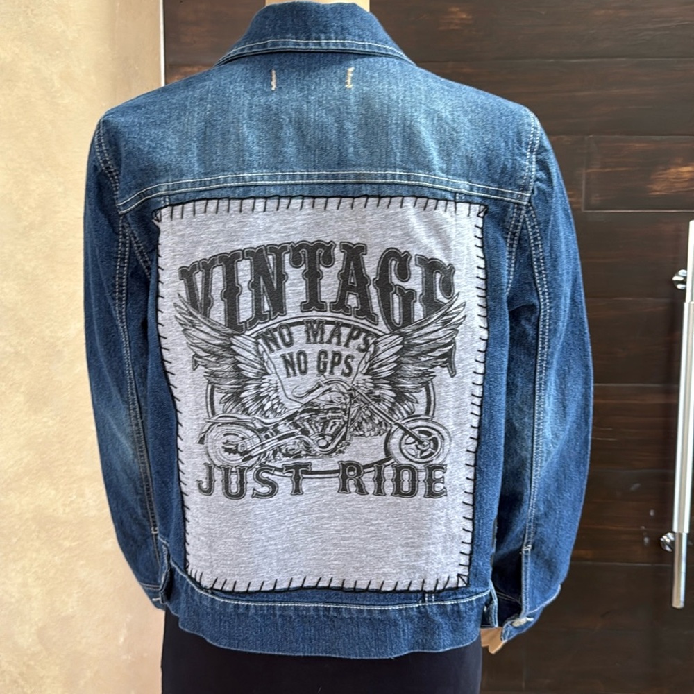 Upcycled Nine West Vintage America Collection (Just Ride) Denim Jacket Medium